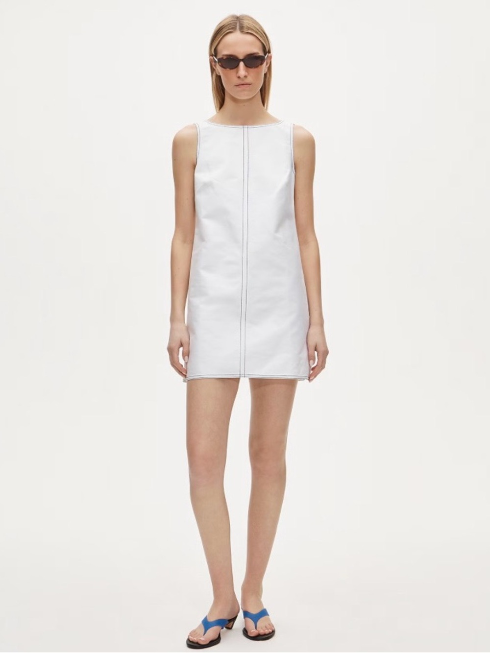 NWT J. Crew Contrast-stitch Billie Dress Double Cotton Poplin White